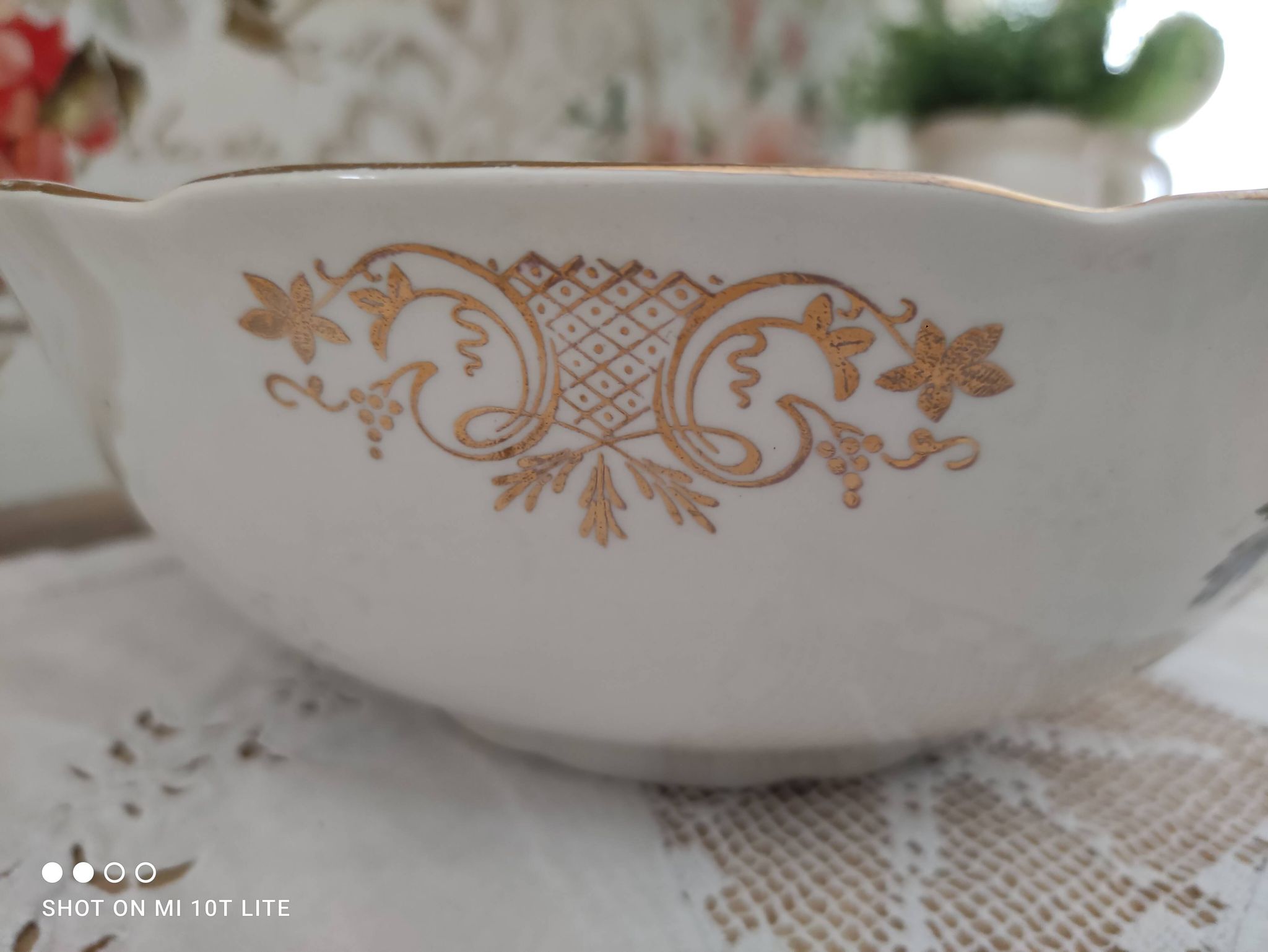 Saladier en faïence k&g lunéville badonviller motif oiseau-lyre