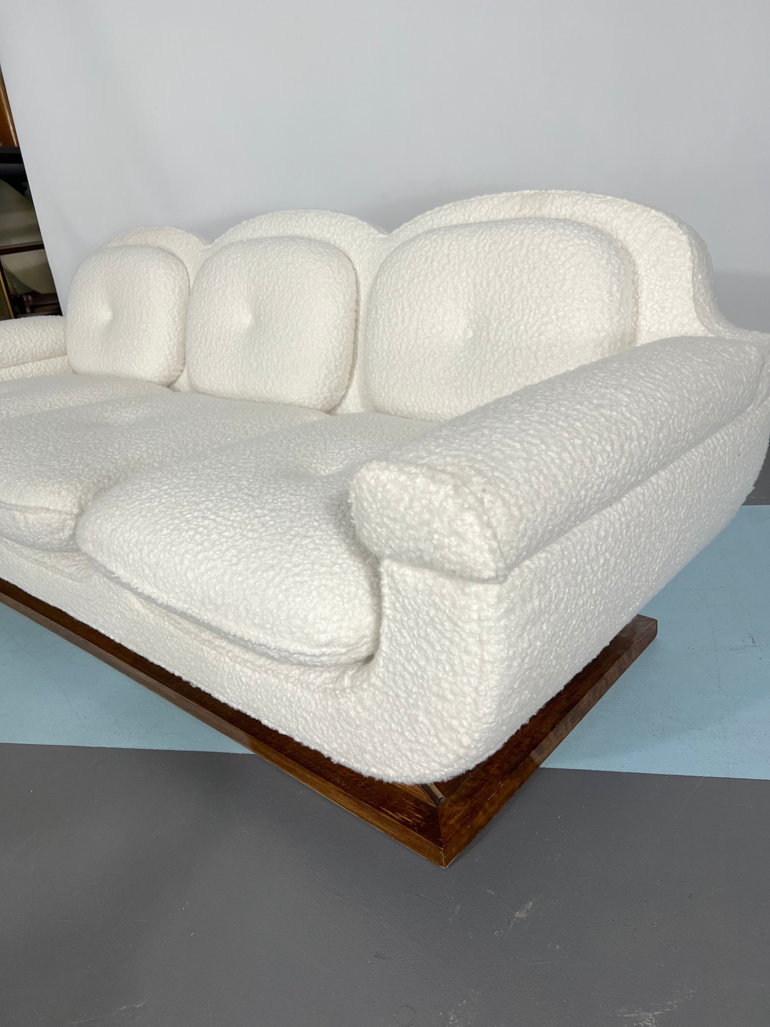 Mid-century White Art Deco sofa and armchair. Italy 1930s