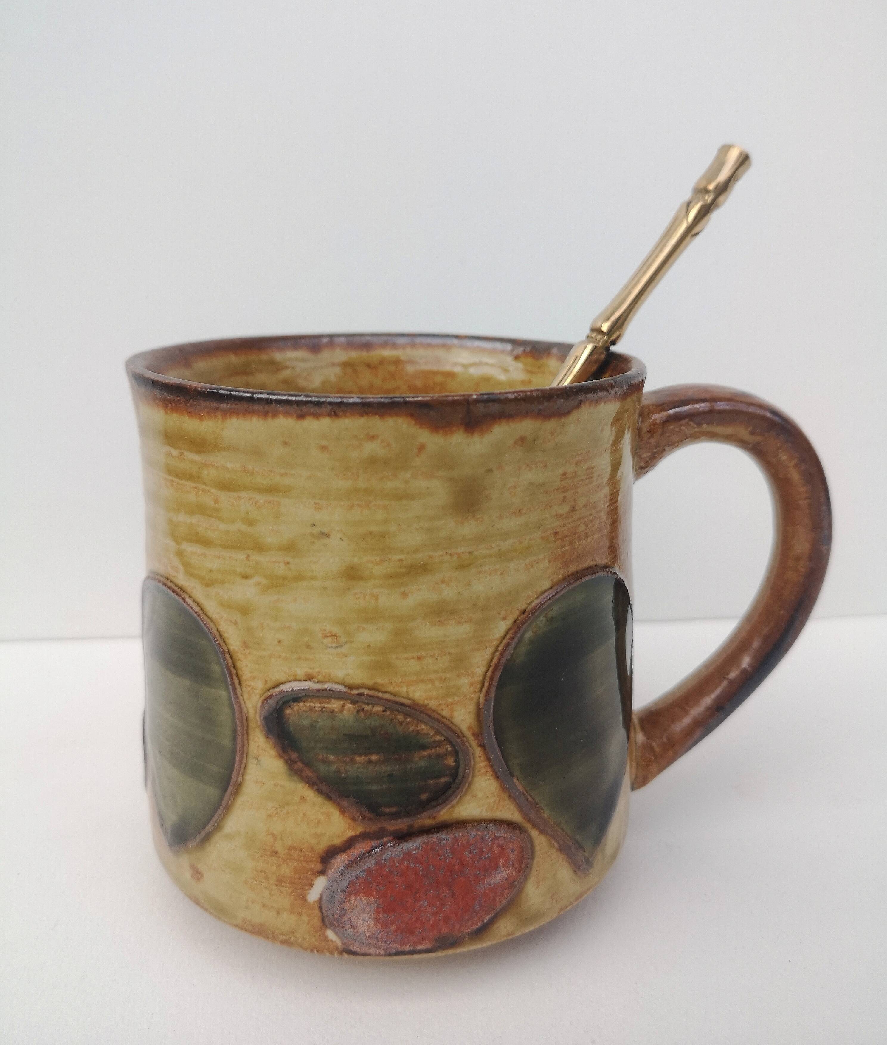 Vintage enameled ceramic mugs - Set of 4