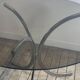 Vintage 1970s round metal and smoked glass table