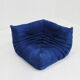 Togo Ligne Roset blue leather corner armchair by Michel Ducaroy for Ligne Roset