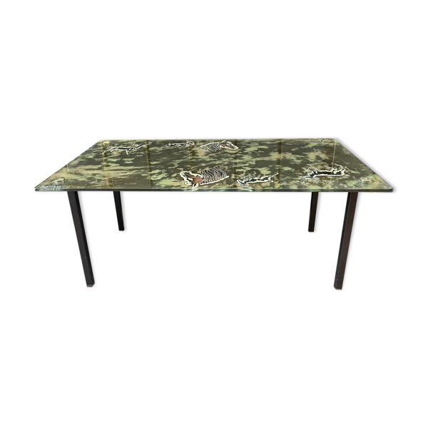 Table basse en verre irisé signé Sasco.60