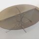 Vintage oval dining table in smoked glass and chrome metal