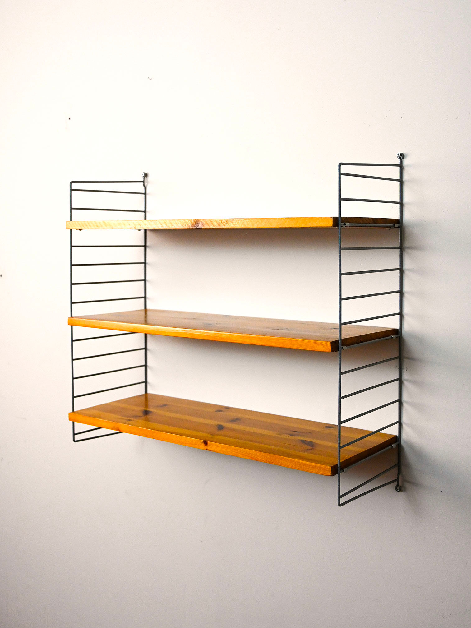 Swedish pine and metal shelf