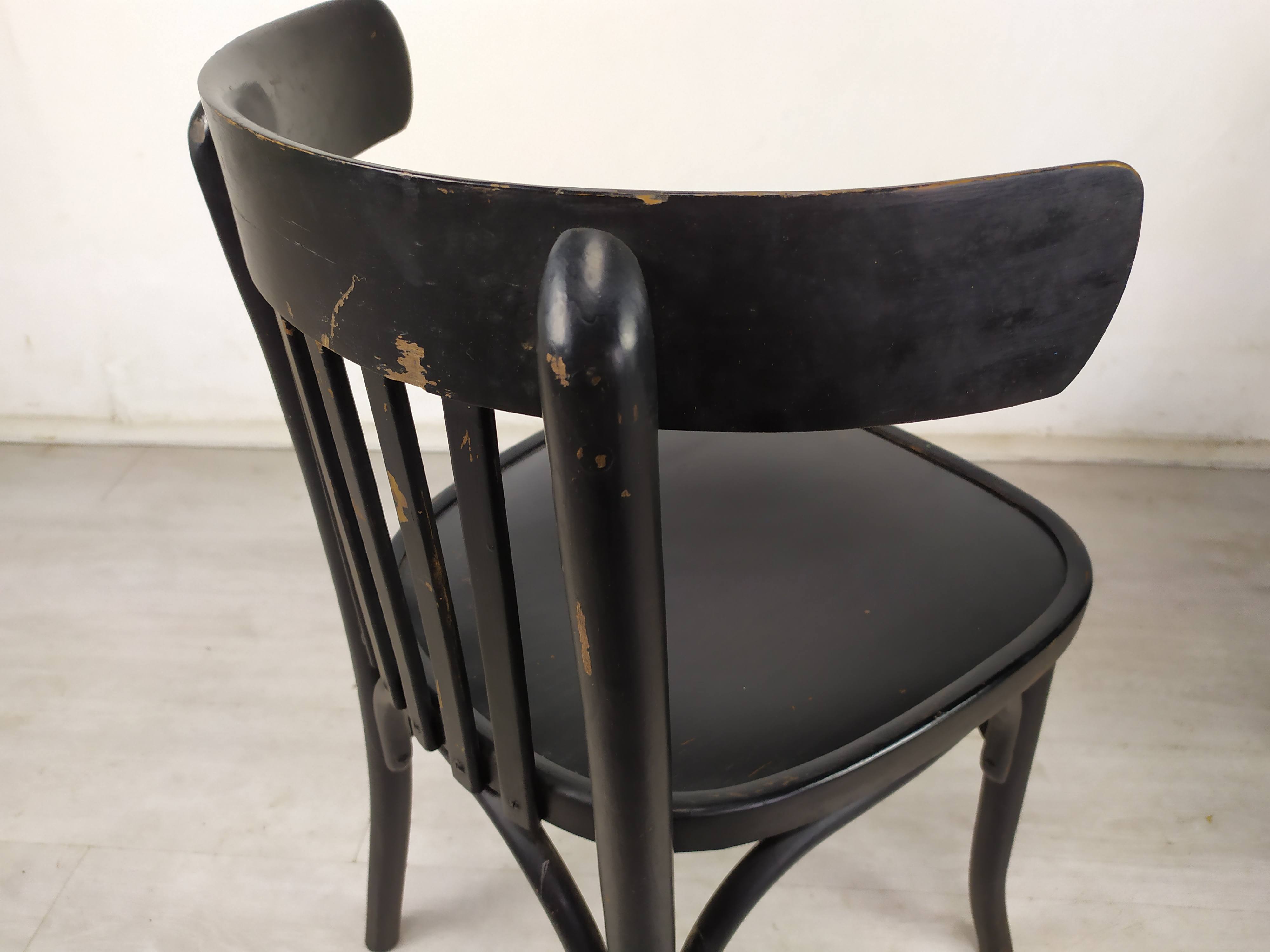 Pair of black bistro chairs