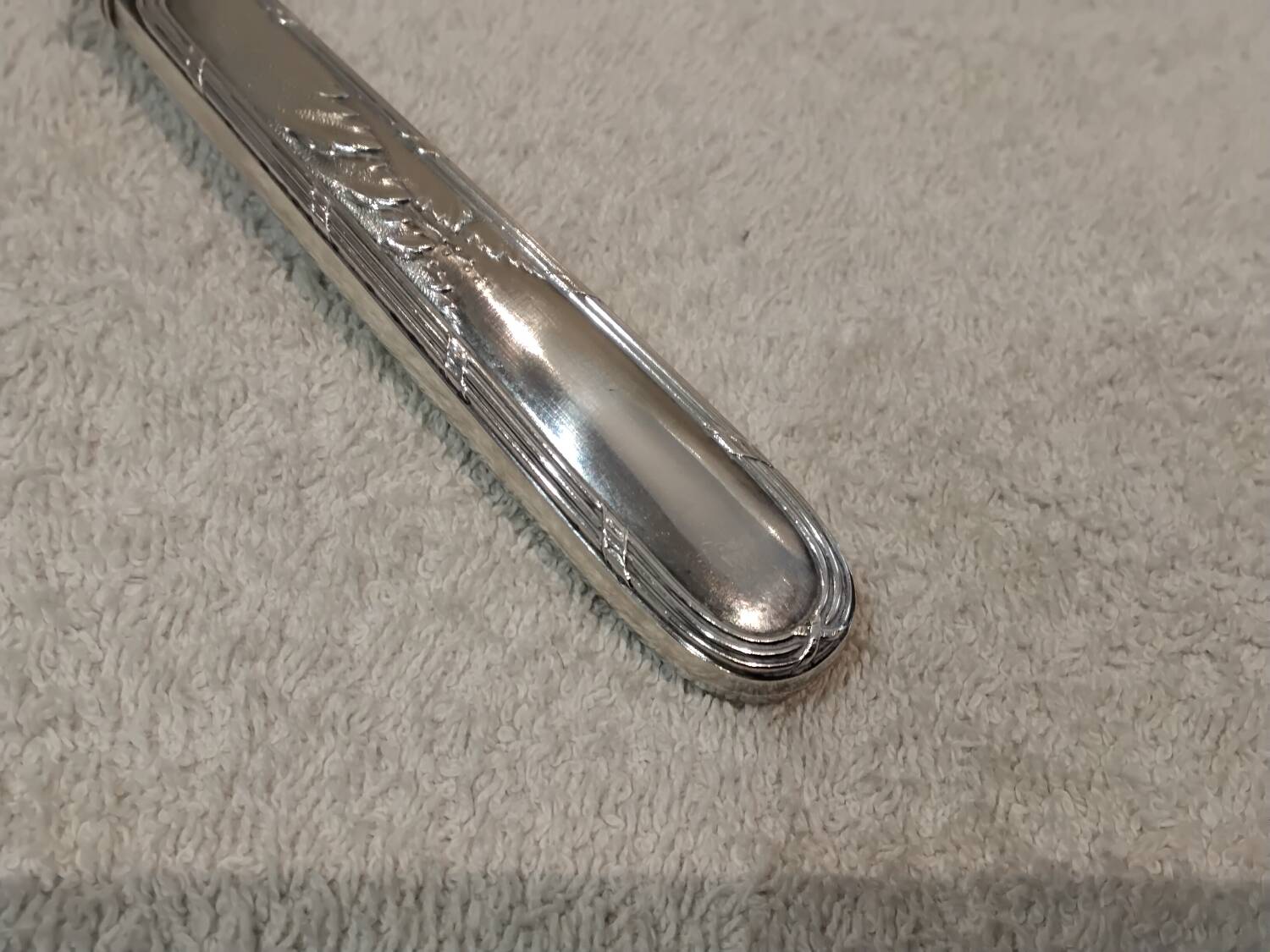 Louche dessert spoon silver 950 Minerva Louis XVI style