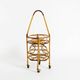 Italian Mid Century bar and serving trolley made of bamboo with wheels