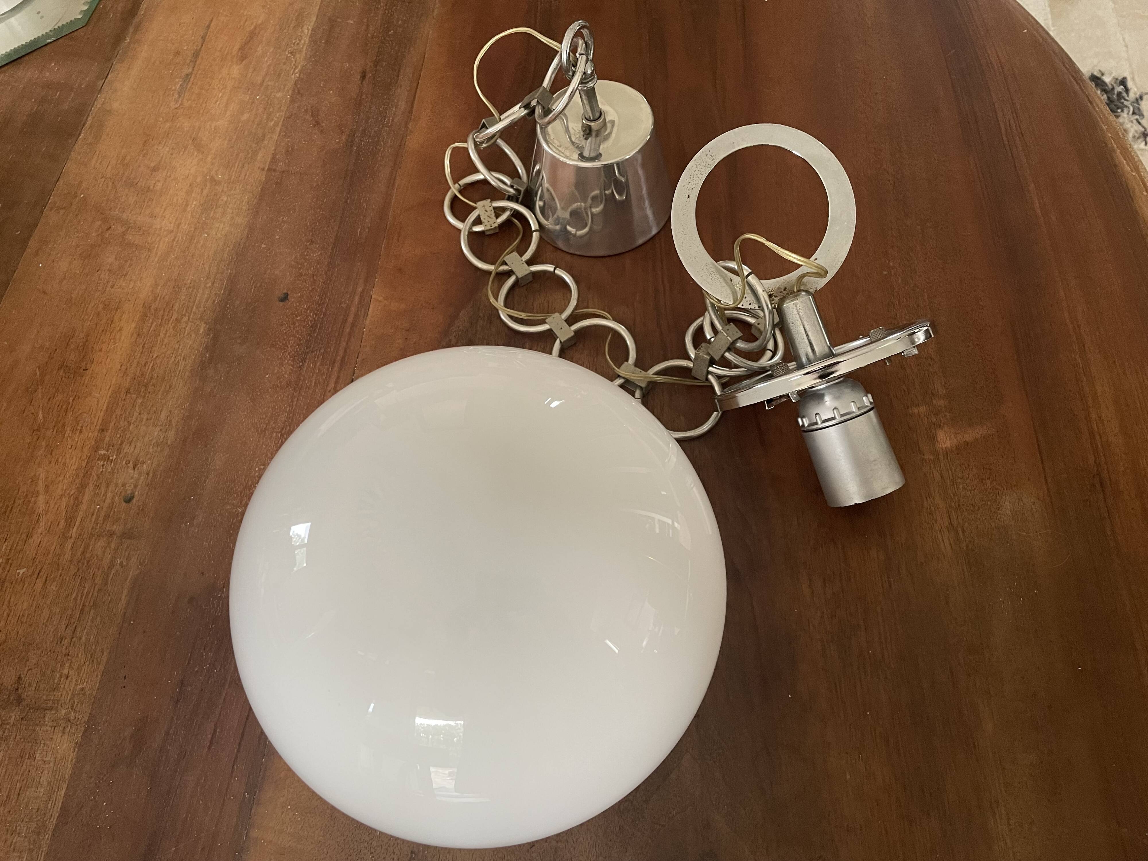 Targetti Sankey vintage opaline pendant light