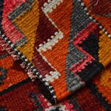 3x10 Burgundy & Orange Vintage Kilim Runner Rug, 104x317Cm