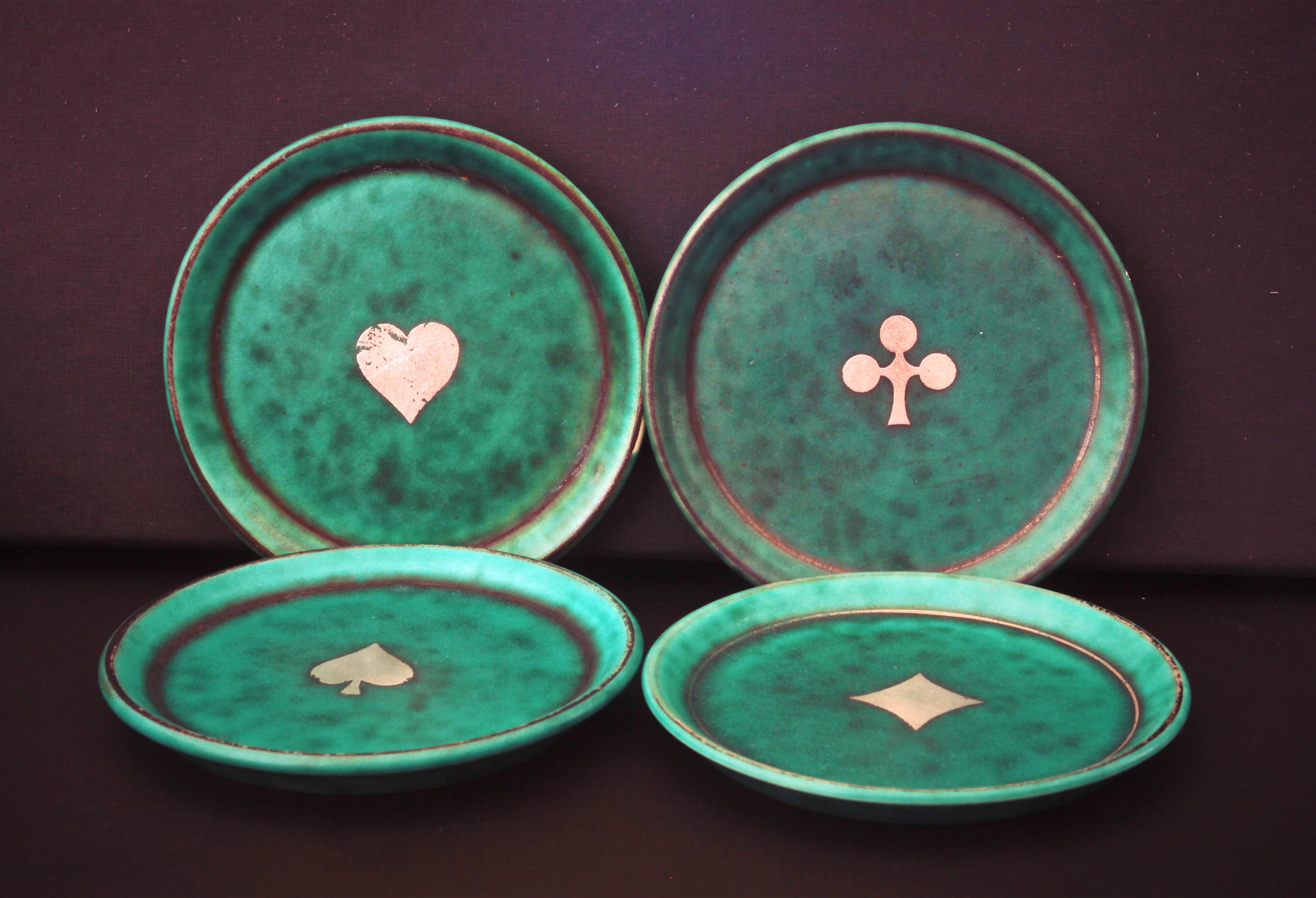 10 ceramic pieces from the Argenta collection by Gustavsberg, Art Deco period (c. 1940)