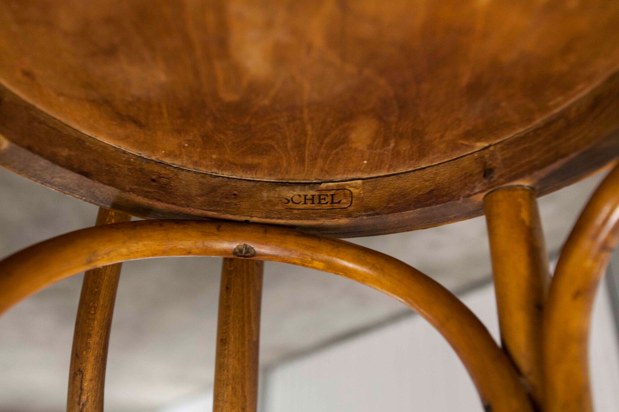 Pair of bistro chairs Fischel 1930 curved wood