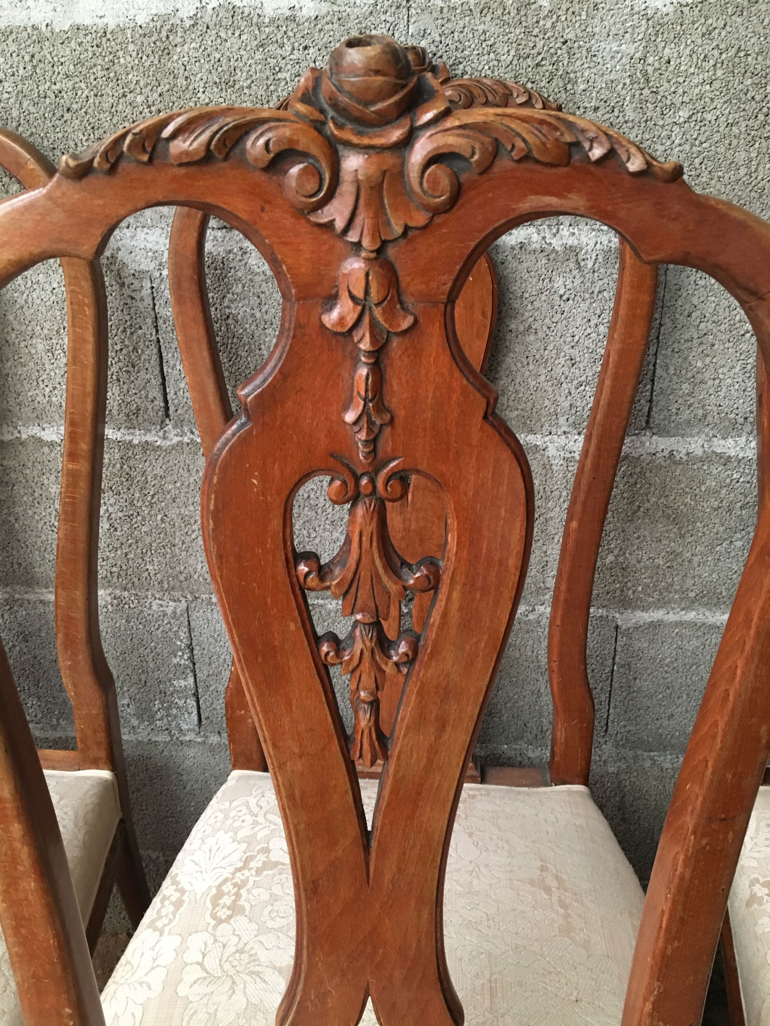 6 chaises de château chippendale Louis XV