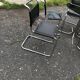 Table et chaises style bauhaus italien chrome & fumé années 1960