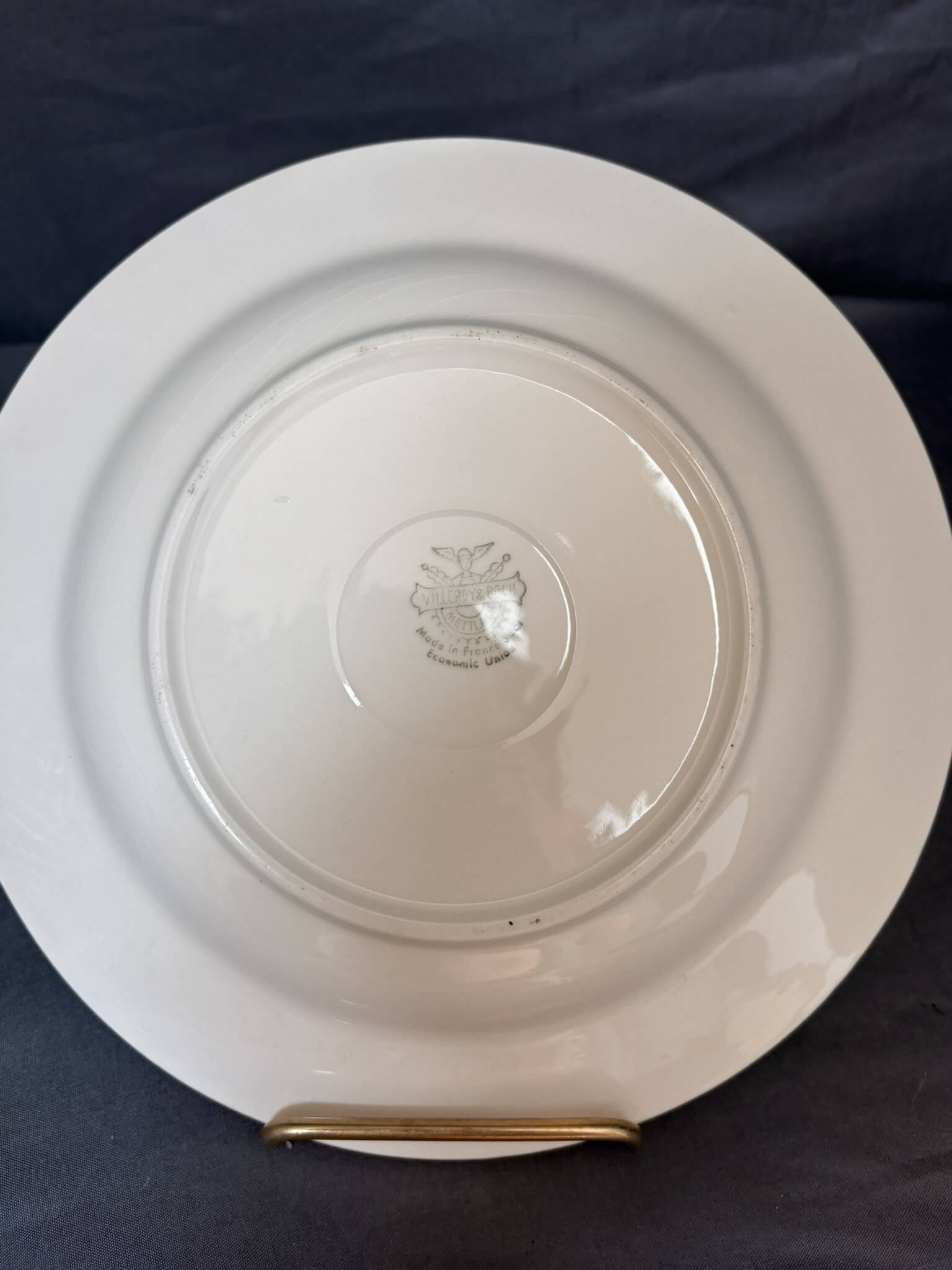 Ancien 10x Assiette Creuse Villeroy Boch Beige Doré Mettlach France Saar Ec