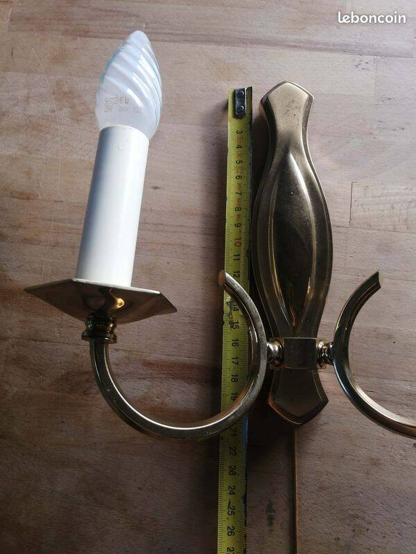 Vintage Empire style gold-plated brass wall sconce