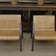 Paire de fauteuils en métal et bois 1950