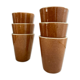 Lot de six verres en grès