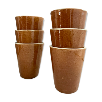 Lot de six verres en grès