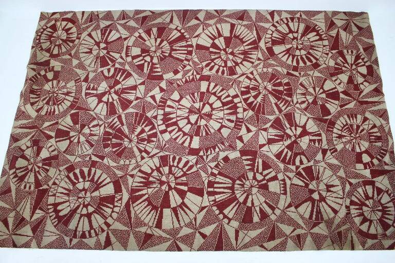 Rare design organic abstract geometric carpet/rug, 1960s