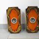 Set of 2 German Orange Lava Ceramic Wall Lamps from the 1960s / 70s Pan Keramik