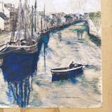 Drawing indian ink marine port table