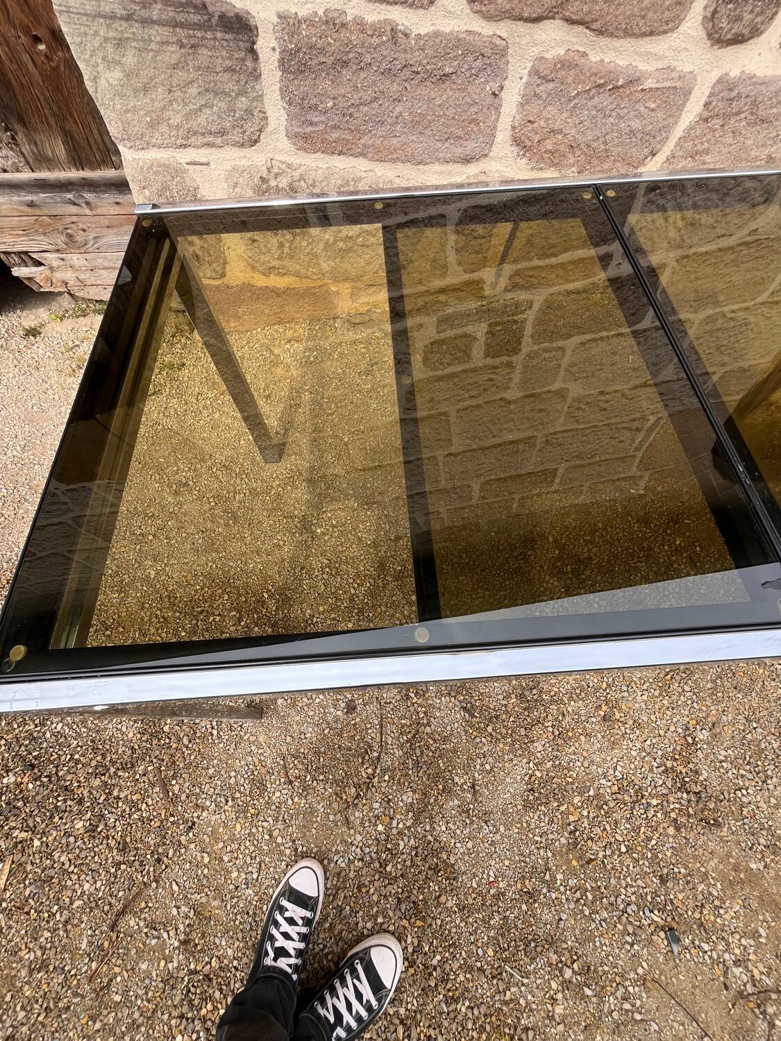 Smoked glass dining table