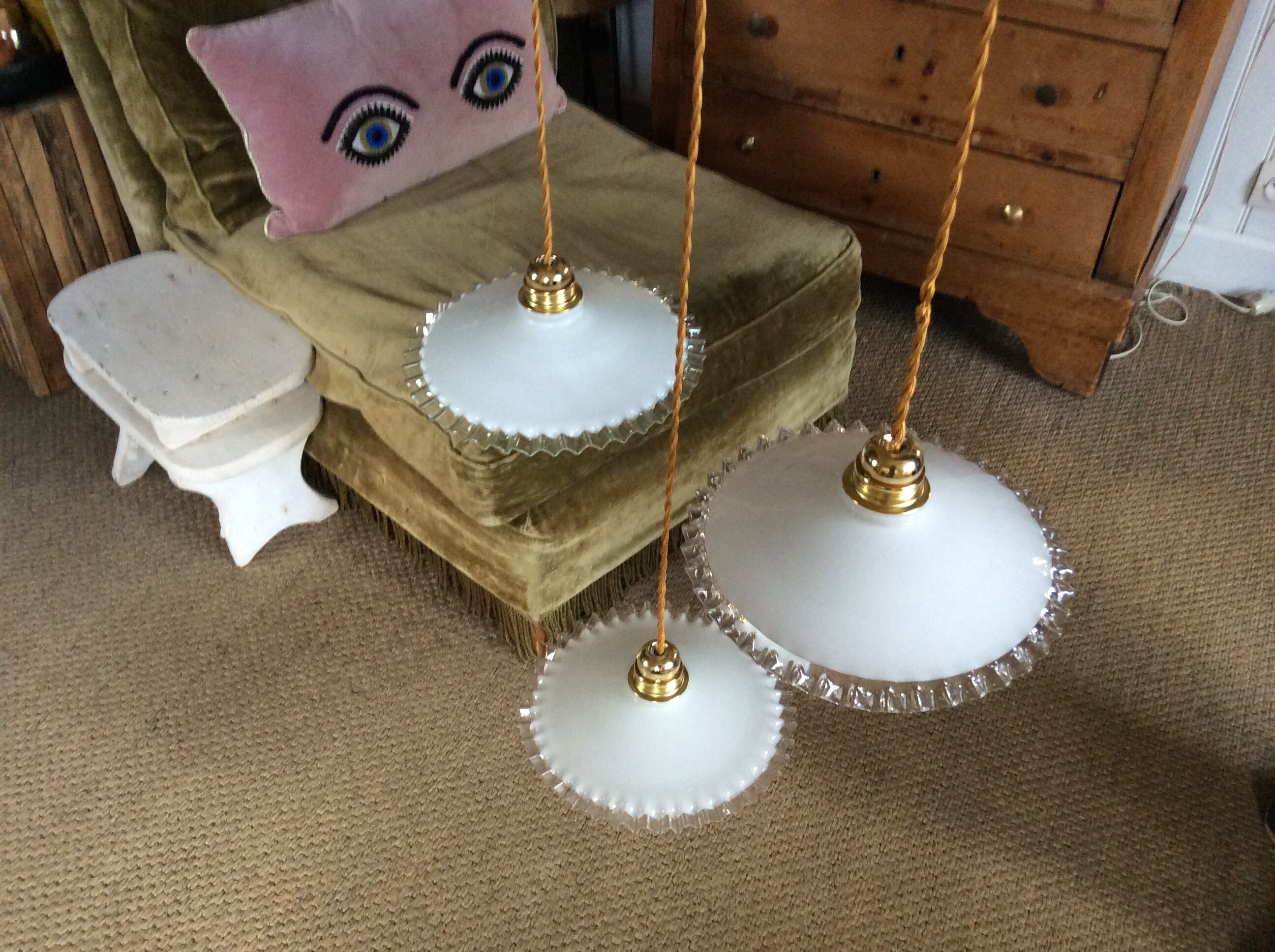 Trio of opaline suspensions