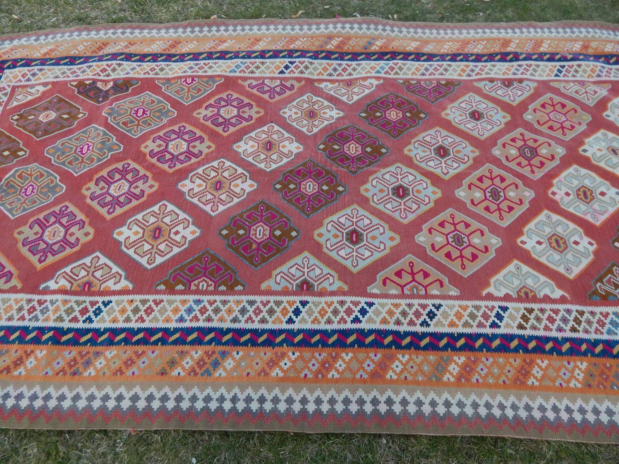 Vintage Turkish kilim handwoven 154x294 cm