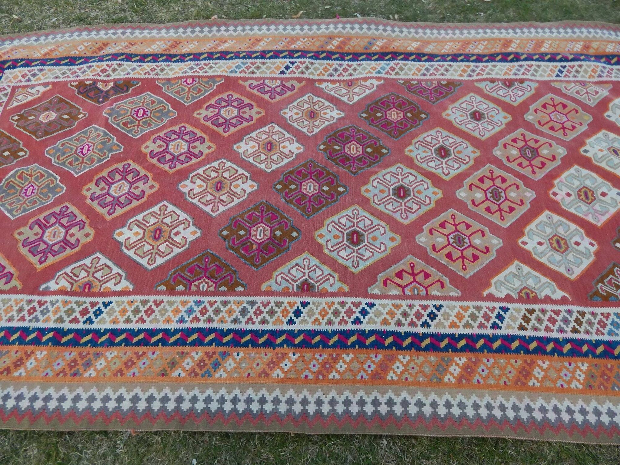 Tapis Kilim turc vintage tissé main