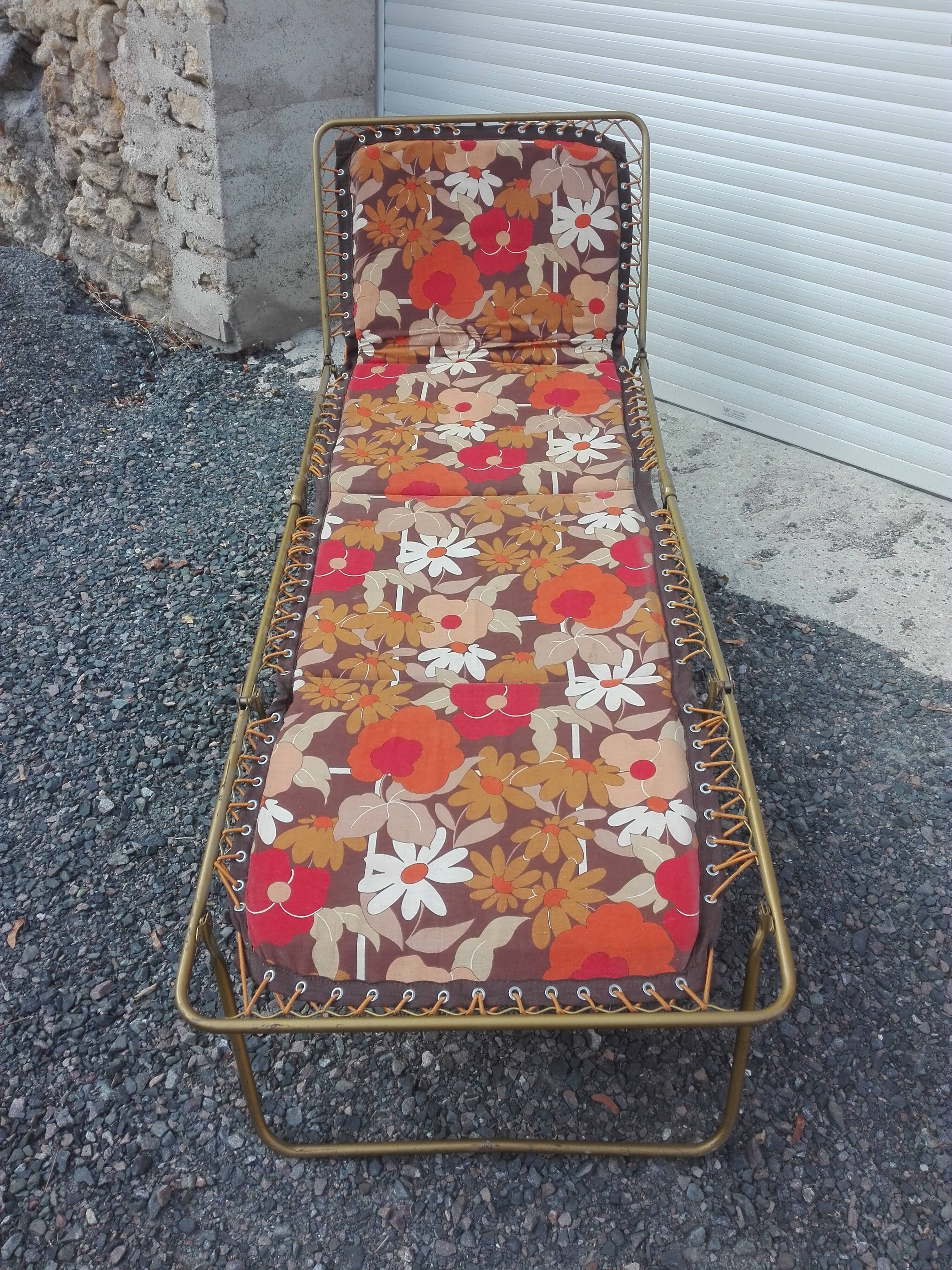 Chair long transat lafuma vintage 70s