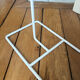Robin Day side table / white lacquered metal + vintage wood