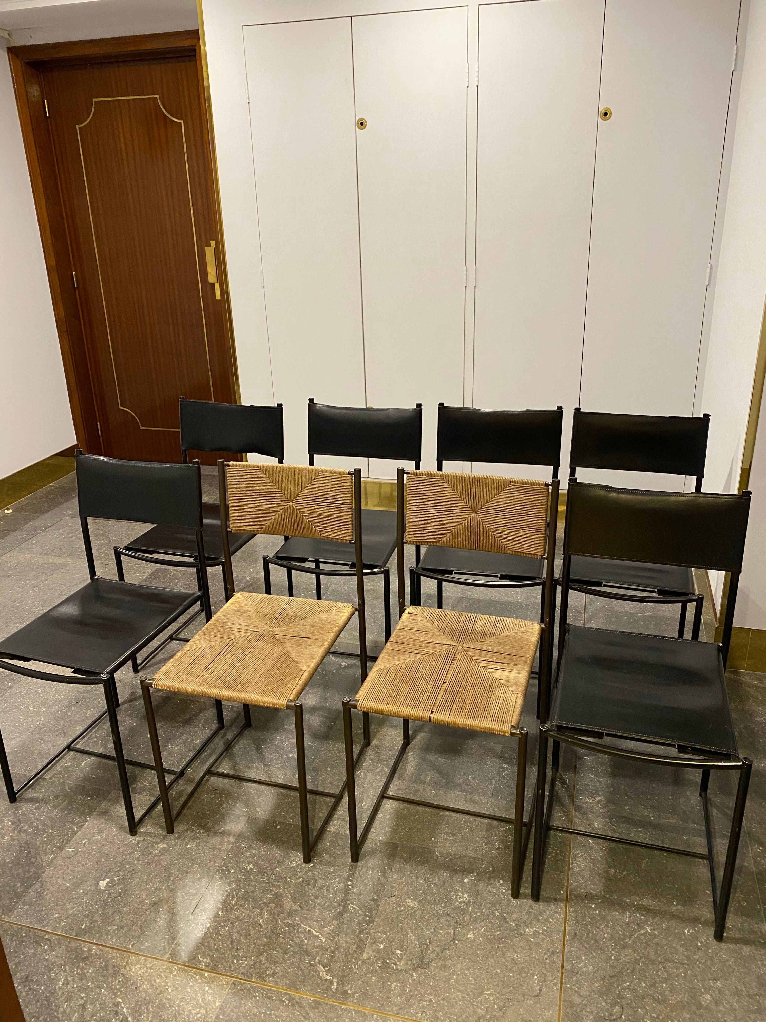 8 spaghetti chairs "101" by Giandomenico Belotti, Alias