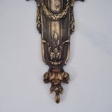 Pair antique sconces wall lights LB Deposé Leboullanger Freres, gilt bronze, 1900 ca, French