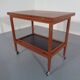 Teak Flip-Flop Expandable Cart with Removable Tray by Grete Jalk for Poul Jeppesens Møbelfabrik, Denmark, 1960s