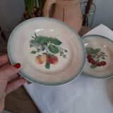 3 dessert plates St Amand cherry