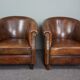 Set de 2 fauteuils club en cuir de mouton
