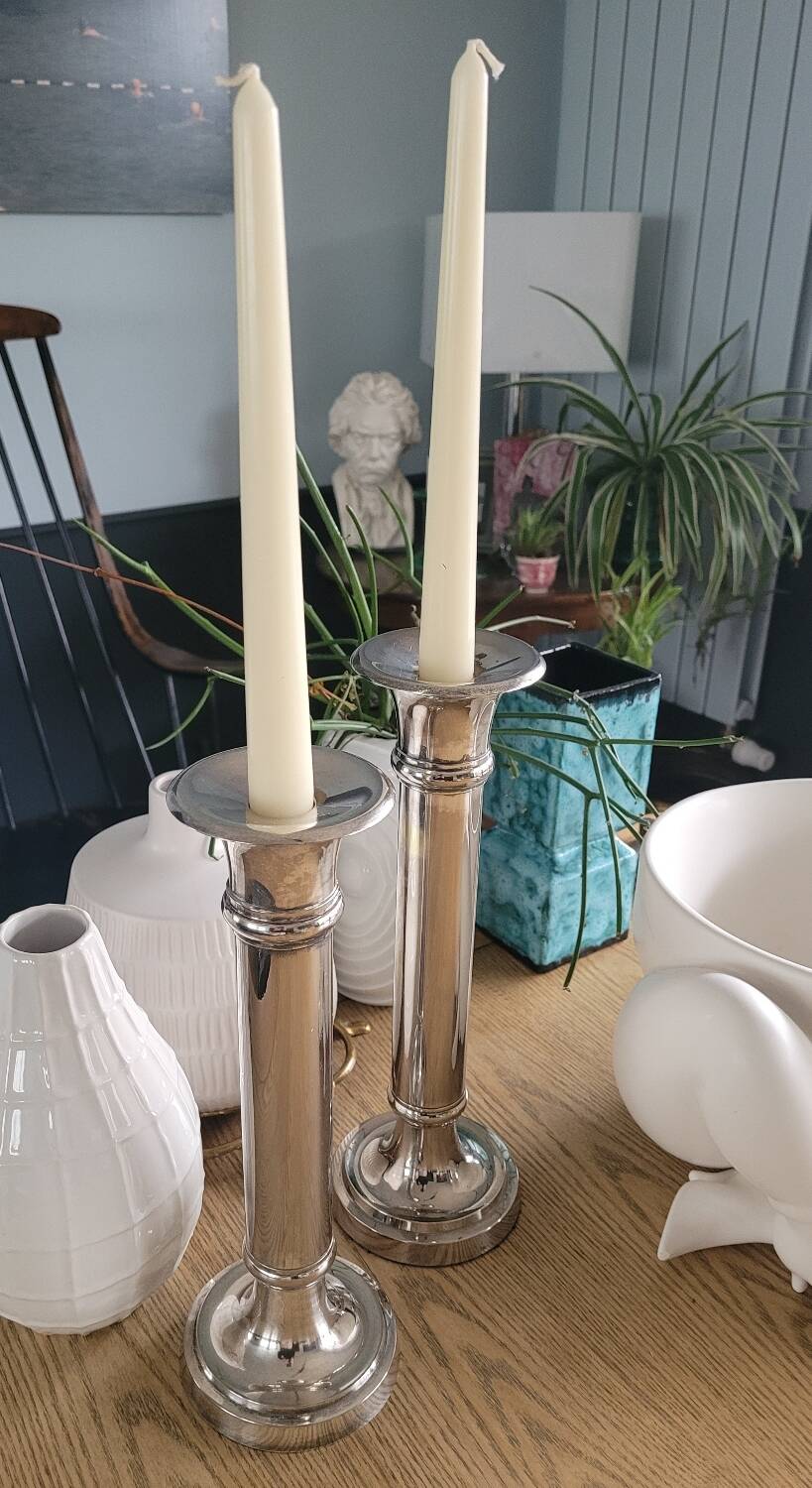 Pair of silver candlesticks