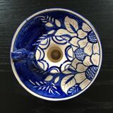 Blue floral decoration candle holder