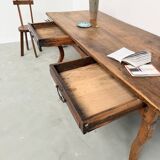 19th century walnut drapery table 2m1