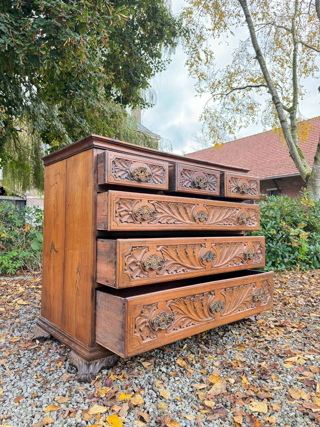 Natural Wood Chest of Drawers from the 18th Century, Foreign Work