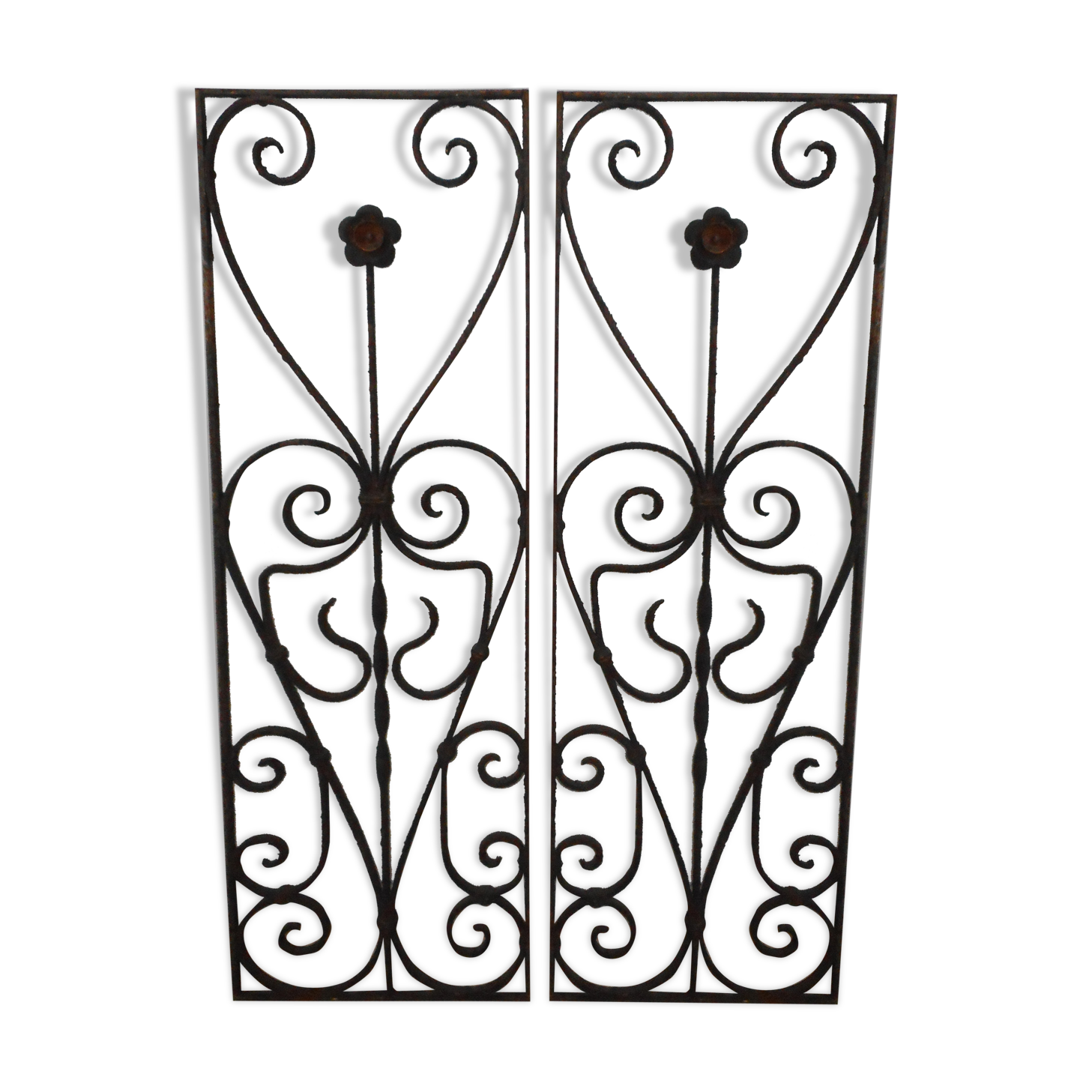 Pair of antique door grilles