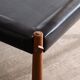 Percival Lafer MP-81 side table in black leather, Brazil 1970s