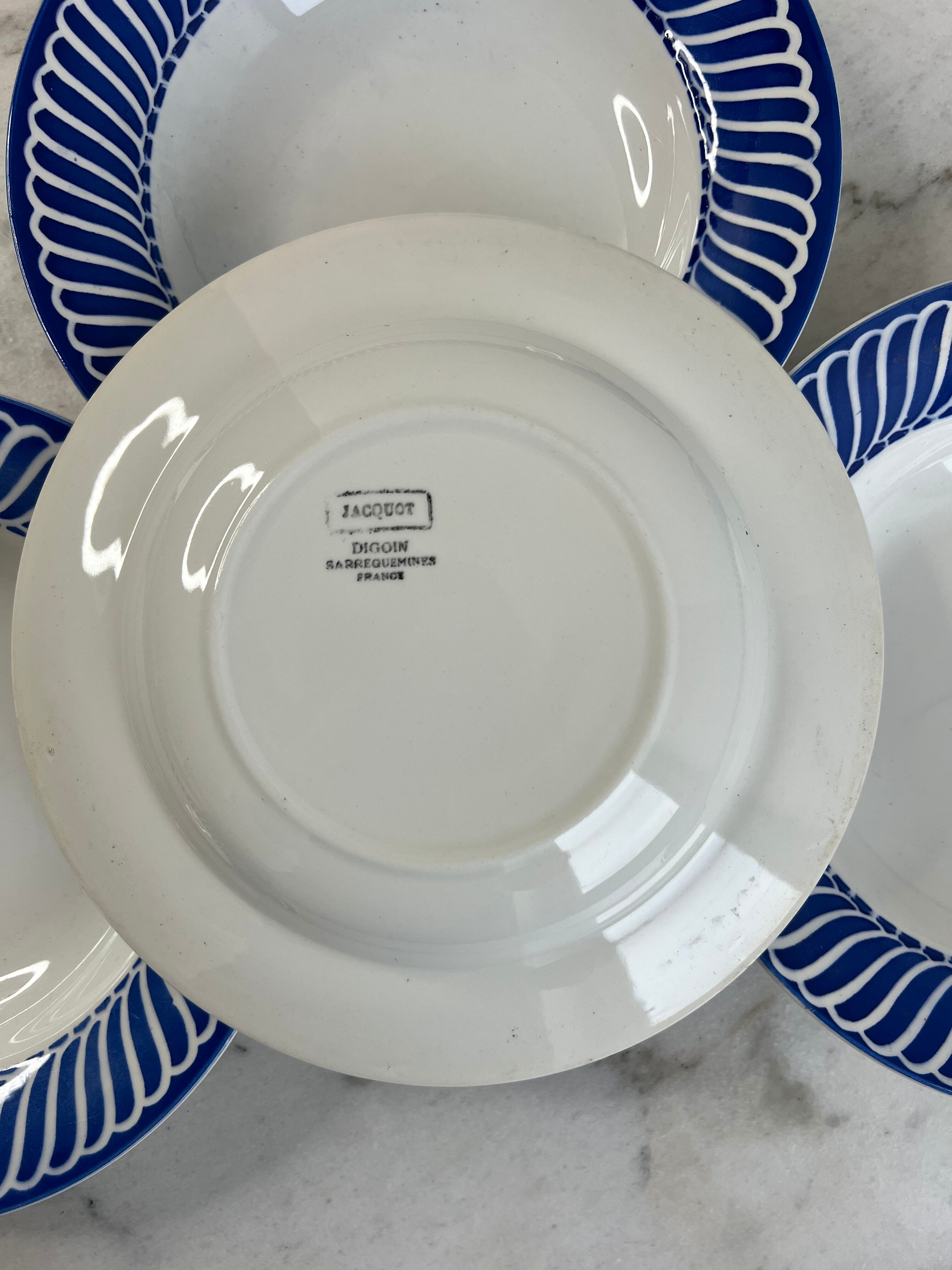 Set of 4 deep plates Sarreguemines Jacquot
