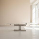 A '90s Coffetable - Glass and Stainless Steal