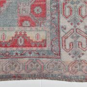 4x8 Soft Pink Geometric Handmade Vintage Rug, 128x242Cm