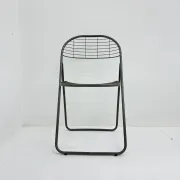 Niels Gammelgaard for Ikea grey wire metal folding chair, 1970s