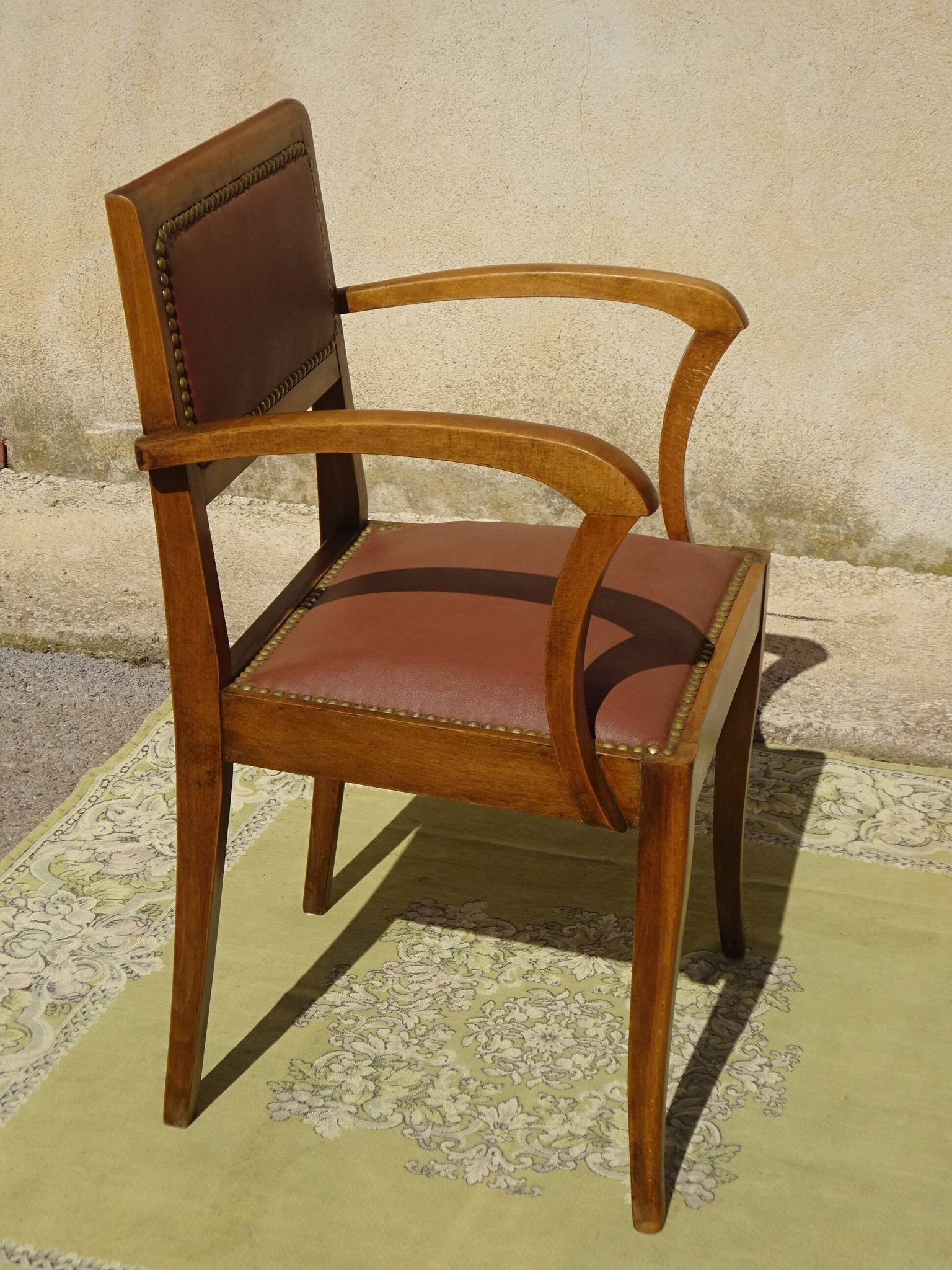 Matching Art Deco seats: 1 bridge armchair and 2 chairs.