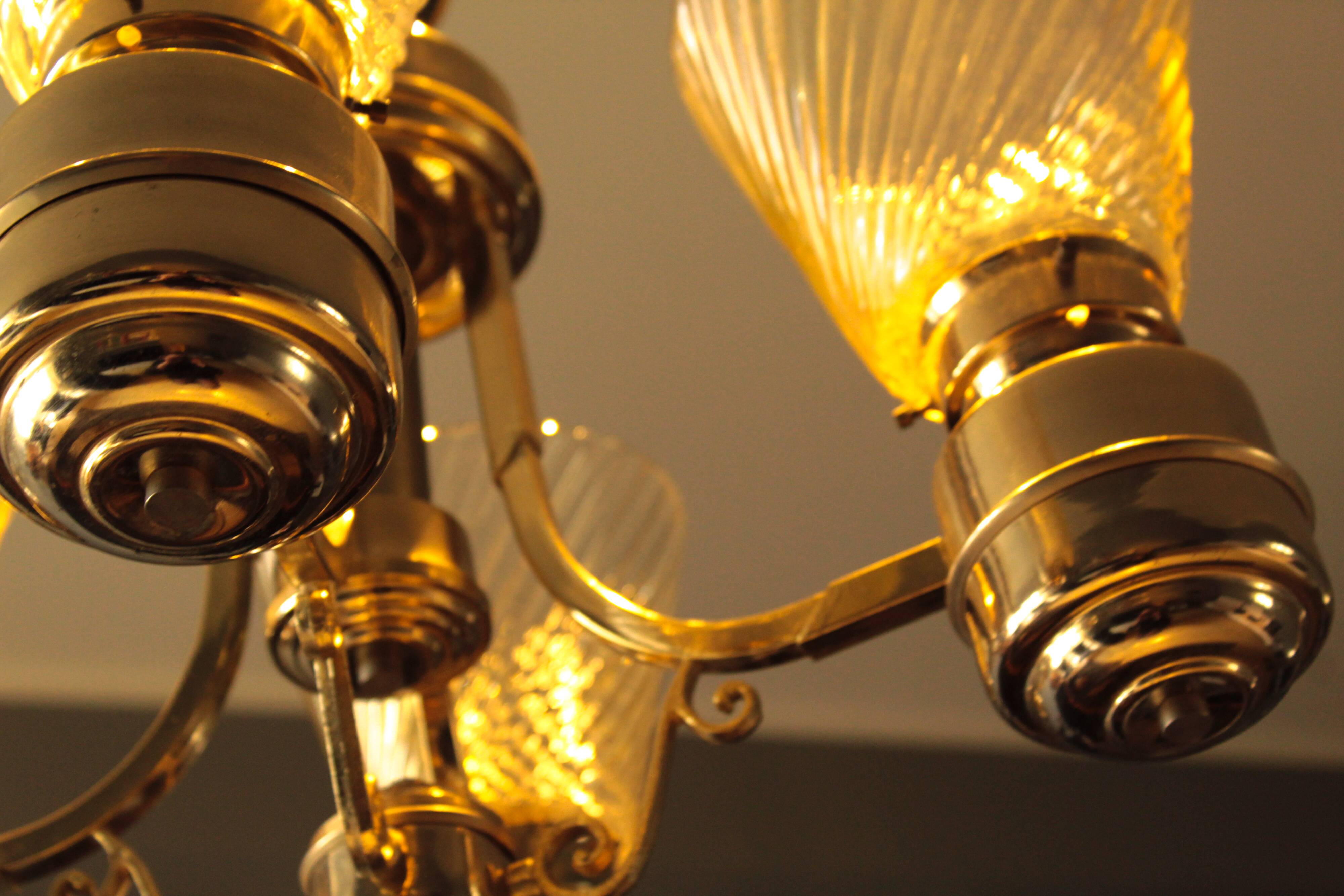 Italian lampadario in glass of Murano 1940s In ottime Conditions