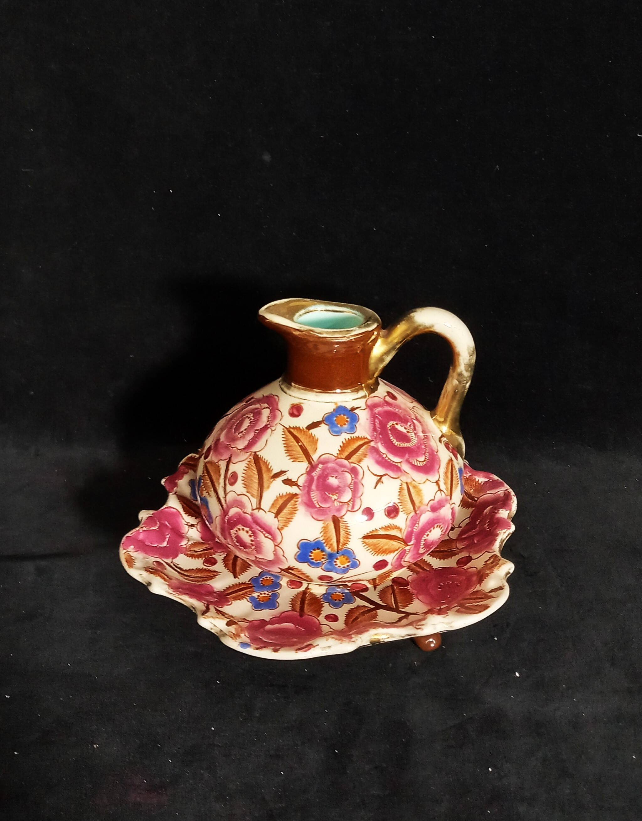 Art Deco Boch Ceramic Jug and Plate (by R. Chevalier)