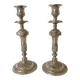 Pair of old silver-plated candlesticks